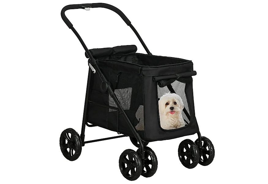 PawHut Hundebuggy Hundewagen, faltbarer Hundetrolley, mit Kissen, Netzfenst günstig online kaufen
