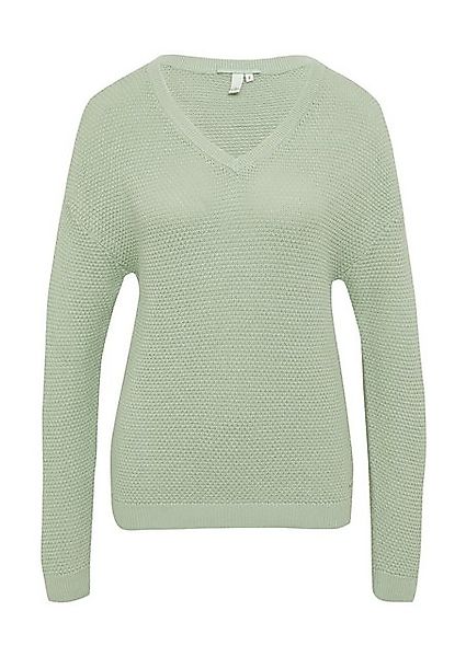 QS Strickpullover Pullover mit Strukturmuster und V-Ausschnitt günstig online kaufen