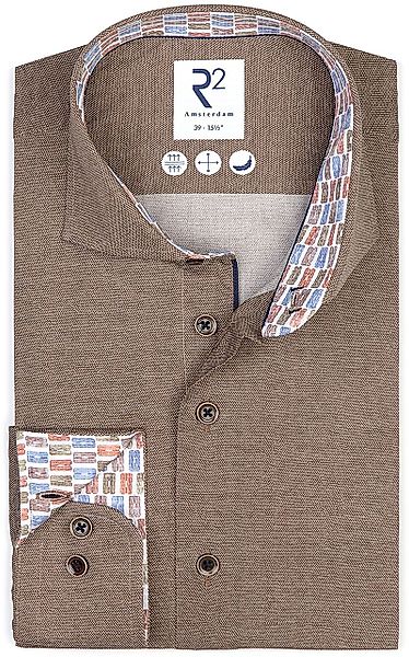 R2 Hemd Melange Braun - Größe 37 günstig online kaufen