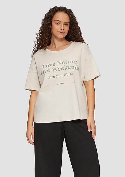 QS Kurzarmshirt T-Shirt Print-Shirt mit überschnittenen Schultern günstig online kaufen