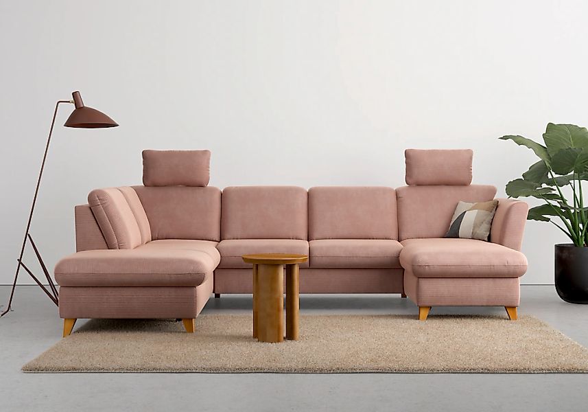 Home affaire Wohnlandschaft "Trelleborg U-Form" wahlweise mit Bettfunktion günstig online kaufen