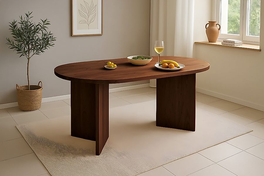 SAM® Esstisch Leandro, massives Akazienholz, ovale günstig online kaufen