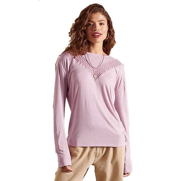 Superdry Rock Lace Langarm-t-shirt L Soft Pink günstig online kaufen