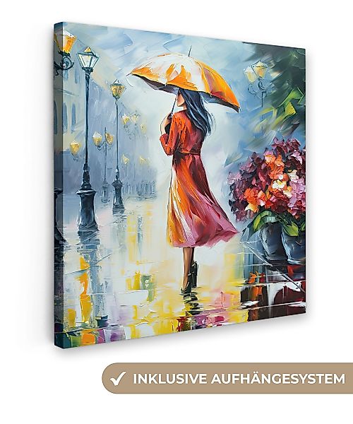 OneMillionCanvasses® Leinwandbild Ölfarbenoptik - Regenschirm - günstig online kaufen