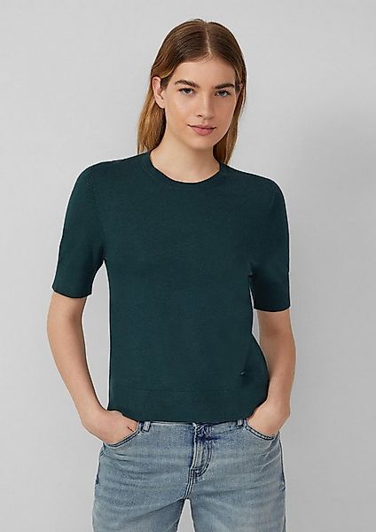 s.Oliver Kurzarmpullover Strickpullover Kurzärmeliger Strickpullover mit Ri günstig online kaufen