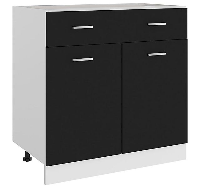 DOTMALL Auszugsunterschrank Schubunterschrank Schwarz 80x46x81,5 cm Holzwer günstig online kaufen