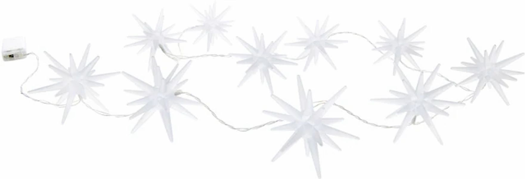 näve LED-Lichterkette »mit 3D-Sternen, Weihnachtsdeko, Batteriebetrieb«, 10 günstig online kaufen