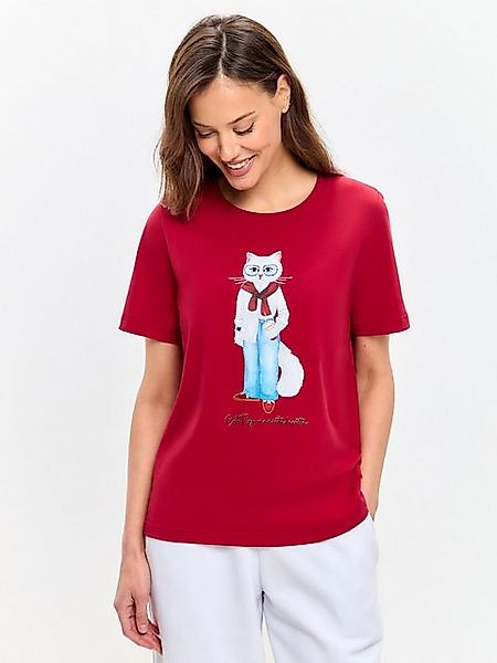 CAT by maniita lacitta Kurzarmshirt T-Shirt COFFEE CAT (1-tlg) mit Katzen-P günstig online kaufen