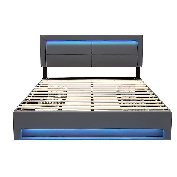 Gotagee Polsterbett Polsterbett 160 x 200 cmohne Matratze PU-Litschi-Muster günstig online kaufen