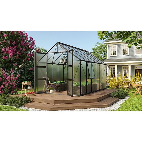 Vitavia Gewächshaus Olymp 9900 Schwarz 9,9 m² inkl. Fundament günstig online kaufen