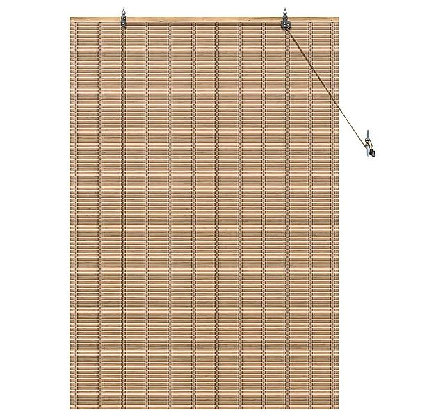 Rollo Rollo mit Vorhängen Natur 100 x 160 cm Bambus, vidaXL günstig online kaufen