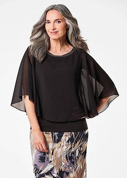 GOLDNER Shirtbluse Edle Chiffonbluse, U-Boot-Ausschnitt Herbsttunika mit Gl günstig online kaufen