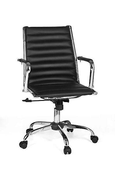 Bürostuhl  Bezug Kunstleder Schreibtischstuhl Schwarz X-XL 110 kg Chefsesse günstig online kaufen