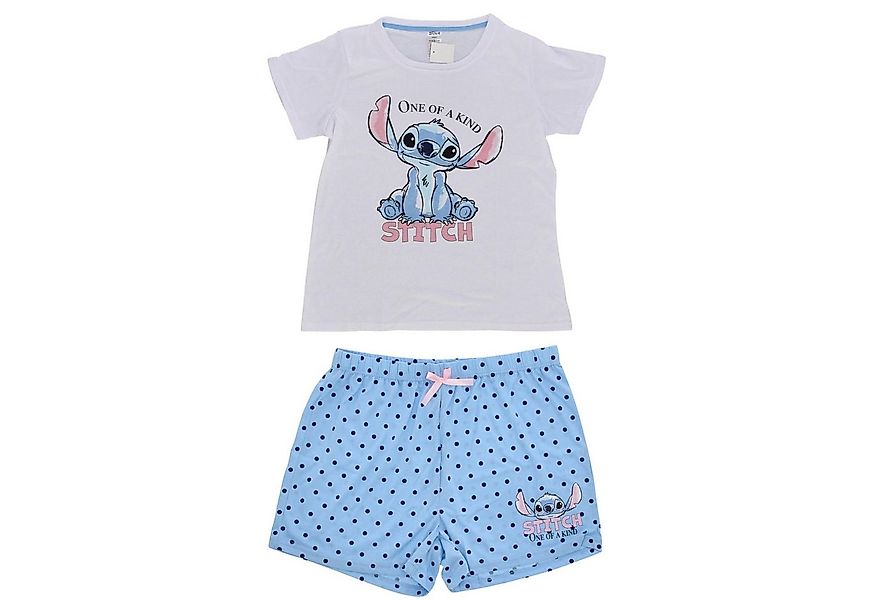 Lilo & Stitch Schlafanzug Damen Pyjama Set aus Baumwolle – Kurzarm Shirt & günstig online kaufen