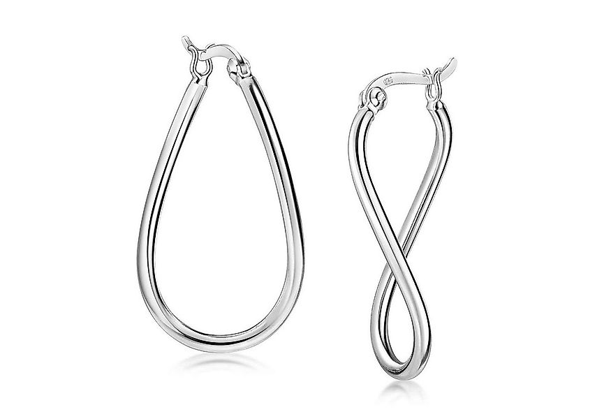 Materia Paar Creolen Damen Silber Creolen Geschwungen SO-71, 925 Sterling S günstig online kaufen