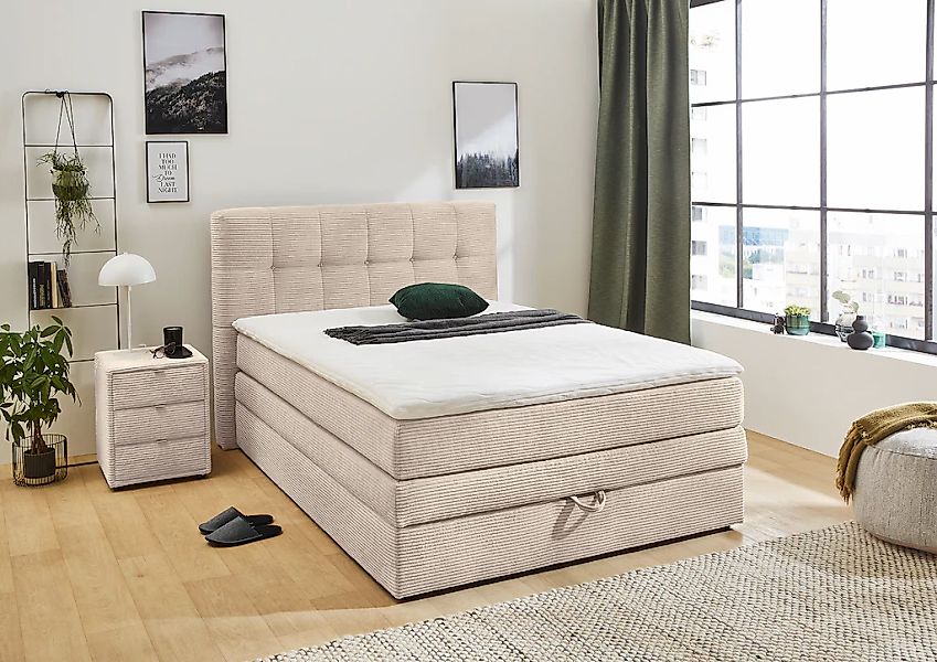 Jockenhöfer Gruppe Boxspringbett "Amy" mit Bettkasten und Kaltschaum-Topper günstig online kaufen