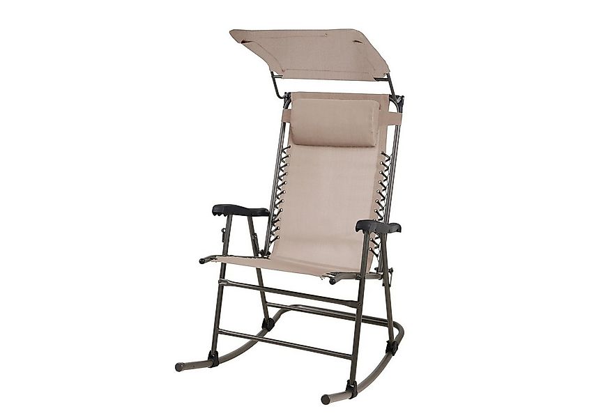 SVITA Schaukelstuhl, faltbar, mit Sonnenschutz, Armlehne, Kopfstütze, Beige günstig online kaufen