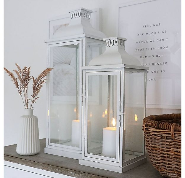 Grafelstein Kerzenlaterne Laterne MARSEILLE weiß aus Metall H55cm Metalllat günstig online kaufen