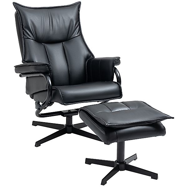 HOMCOM Polsterstuhl drehbarer Relaxsessel mit Hocker günstig online kaufen