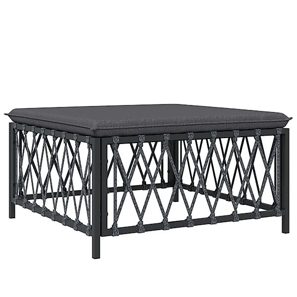 vidaXL Sofaelement Gartenhocker mit Kissen Anthrazit günstig online kaufen