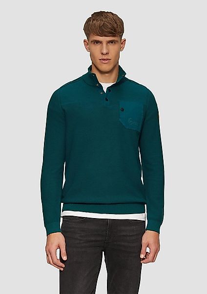 s.Oliver Longpullover Strickpullover Sportiver Strick-Troyer im Fabricmix günstig online kaufen