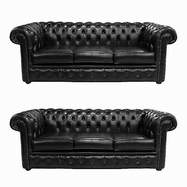 JVmoebel 3-Sitzer Chesterfield Design Luxus Polster Sofa 3+3 Sitz 100% Lede günstig online kaufen