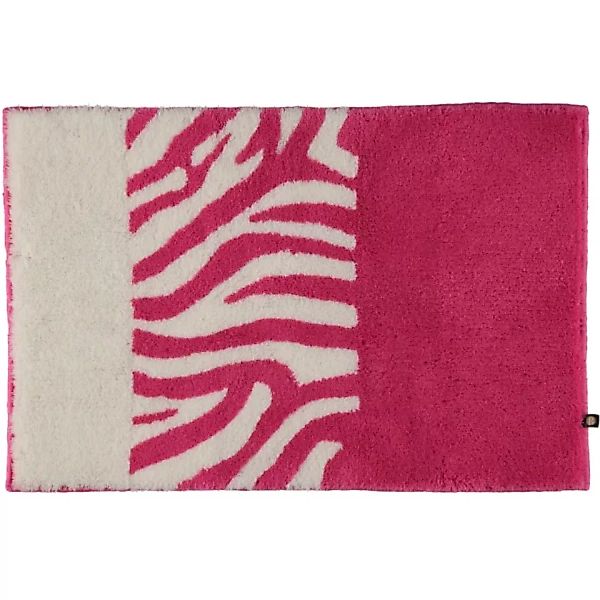 Rhomtuft - Badteppiche Zebra - Farbe: fuchsia/weiss - 1403 - 70x130 cm günstig online kaufen