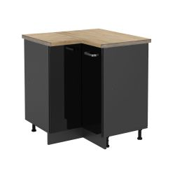 Vicco Eckunterschrank R-Line, Schwarz Hochglanz/Anthrazit, 75.6 günstig online kaufen