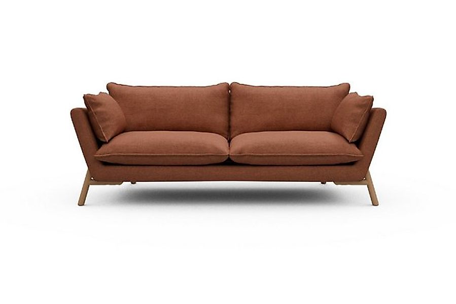 moebelfaktor Sofa Emil PREMIUM 3-Sitzer Beinfarbe Eiche Natur, schräg geste günstig online kaufen