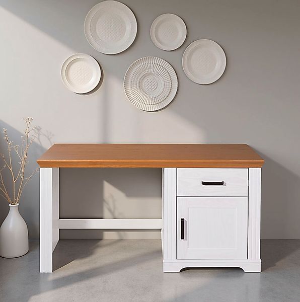 Inter Link Computertisch »Schreibtisch Maluno« 1 Stk. tlg. Kiefer Massiv, S günstig online kaufen