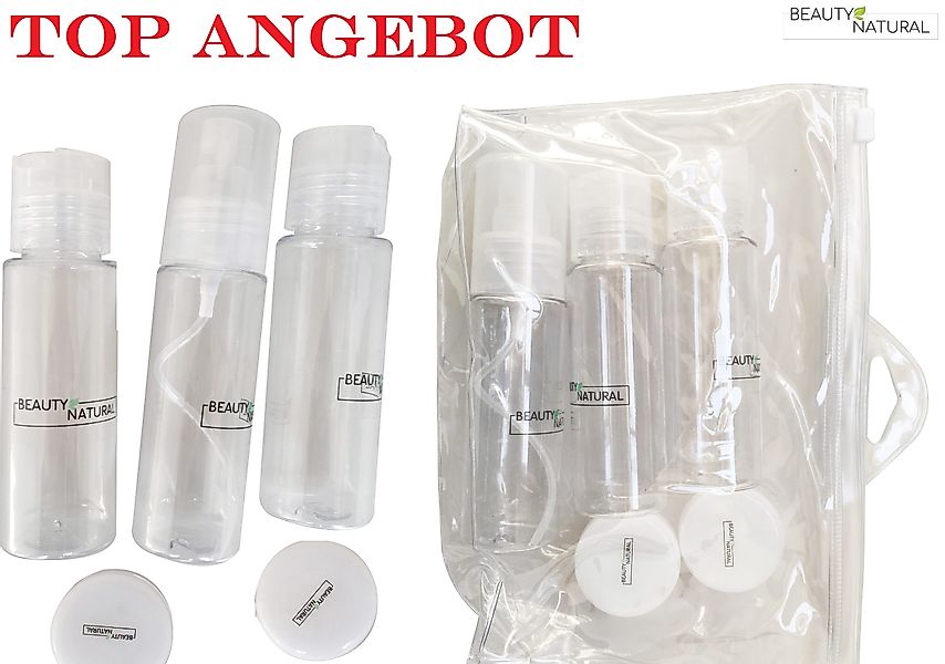 BeautyNatural Kosmetiktasche Kosmetiktasche Kulturbeutel transparent Handge günstig online kaufen