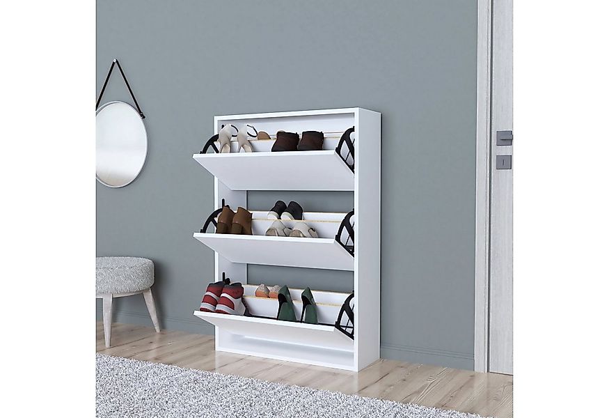 en.casa Schuhschrank »Aurskog« mit Kipptüren 110x735x24cm günstig online kaufen