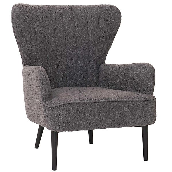 MCW Lounge-Sessel K37 Stoff Bouclé 600g/m² Dunkelgrau günstig online kaufen