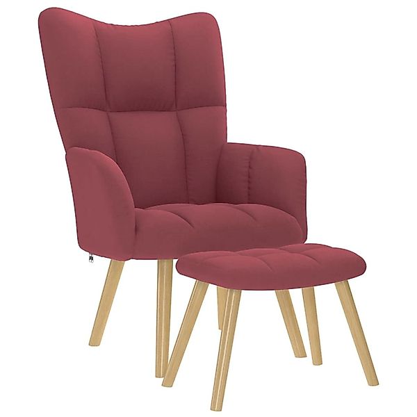 vidaXL Relaxsessel mit Hocker Weinrot Stoff 4016781 günstig online kaufen