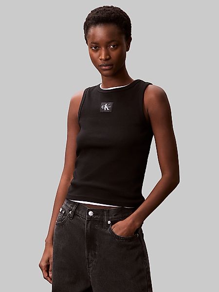 Calvin Klein Jeans Tanktop "A - WVN LBL 2X2 CTTN", Mit Rundhalsausschnitt günstig online kaufen