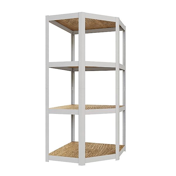 Ar Shelving Eckregal Rivet D-Carbon Style 150 x 70 x 40 cm Grauweiß FSC® günstig online kaufen