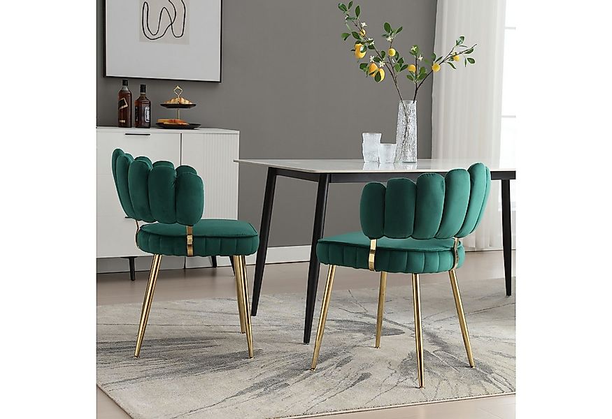 KLAM HOME Esszimmerstuhl Moderner Samt Wohnzimmersessel, Freizeitsessel, Me günstig online kaufen