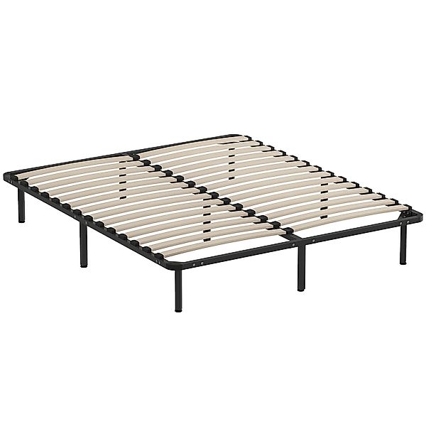 HOMCOM Bettgestell 160 x 190 cm, Doppelbett aus Massivholz mit Lattenrost u günstig online kaufen