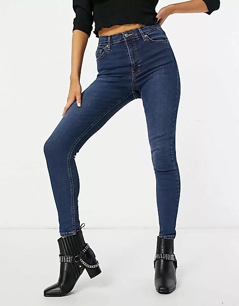 Topshop – Jamie – Stretch-Jeans in engem Schnitt in Indigoblau-Lila günstig online kaufen