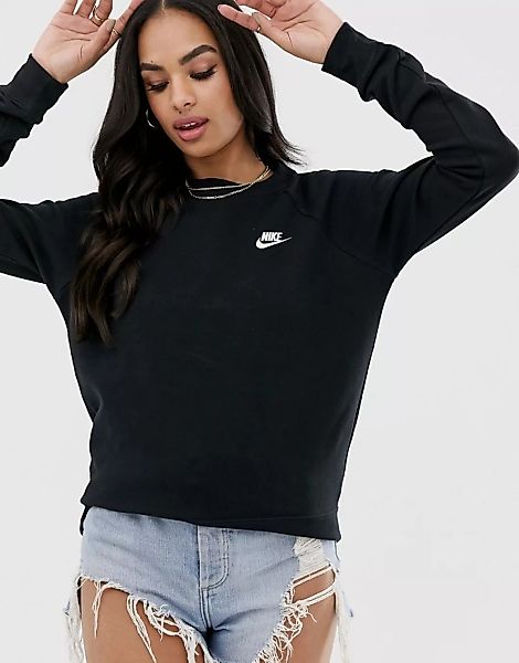 Nike – Essentials – Schwarzes Sweatshirt mit Rundhalsausschnitt günstig online kaufen