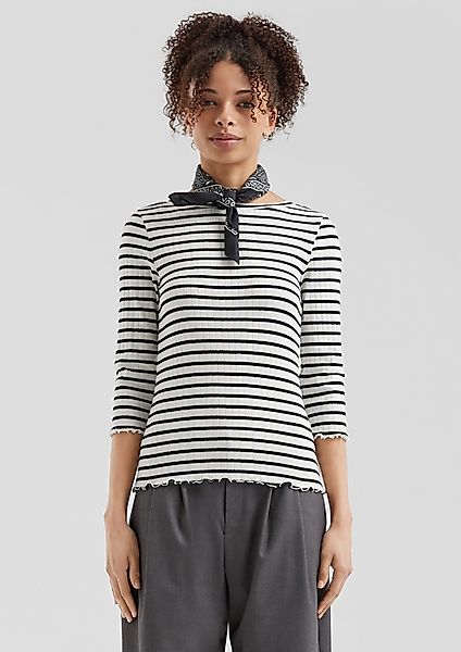 QS 3/4-Arm-Shirt Ringelshirt mit Rippstruktur und günstig online kaufen