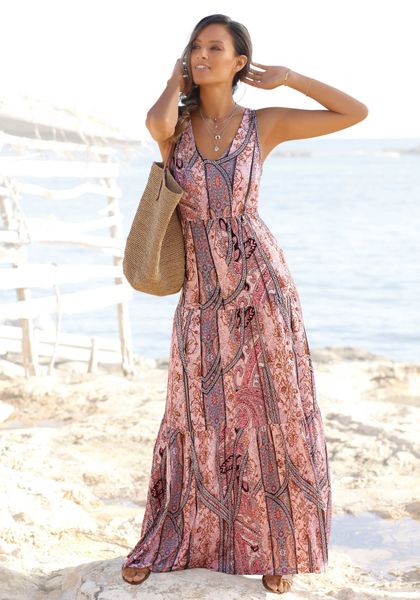 Buffalo Maxikleid mit modischen Volants und günstig online kaufen