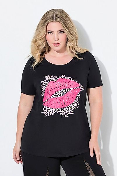 MIAMODA T-Shirt T-Shirt bequeme Passform Glitzersteinchen Kussmund günstig online kaufen