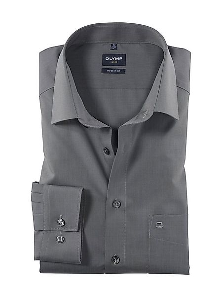 OLYMP Businesshemd Modern Fit I Grau I Fil à Fil I Bügelfrei I 100% Baumwol günstig online kaufen