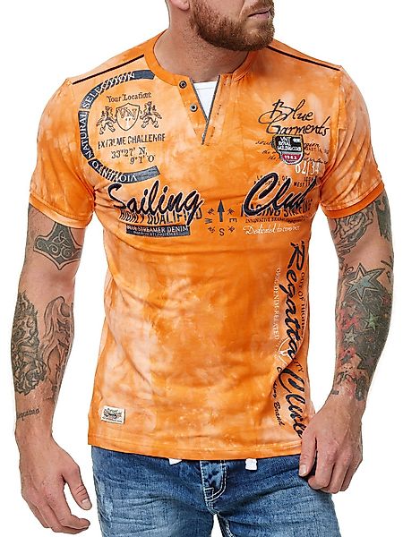 L.gonline Kurzarmshirt Herren T-Shirt mit Knopfleiste, günstig online kaufen
