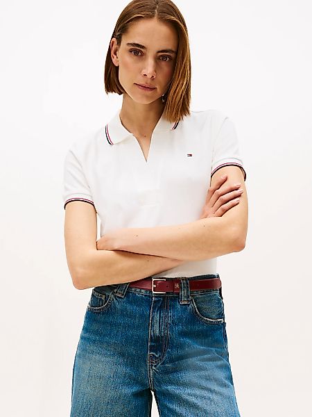 Tommy Hilfiger Poloshirt "1985 TIPPING SLIM OPEN SS POLO" günstig online kaufen