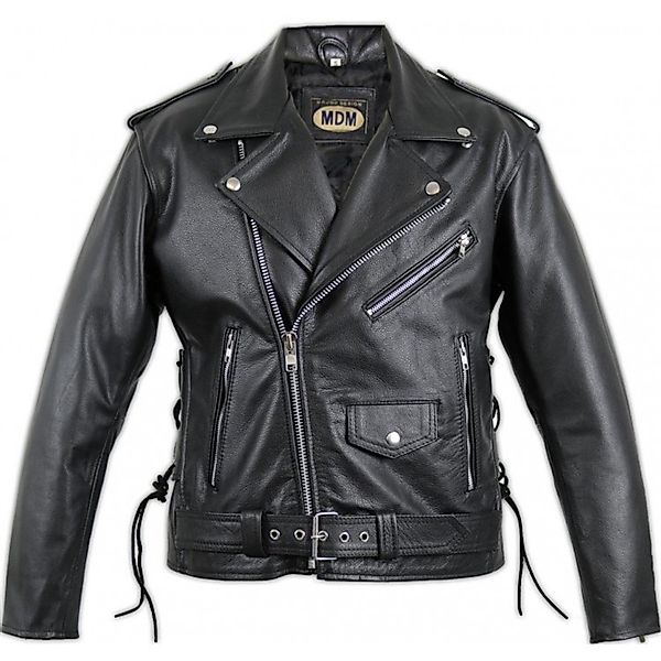 MDM Motorradjacke Klassische Motorrad Biker Lederjacke günstig online kaufen