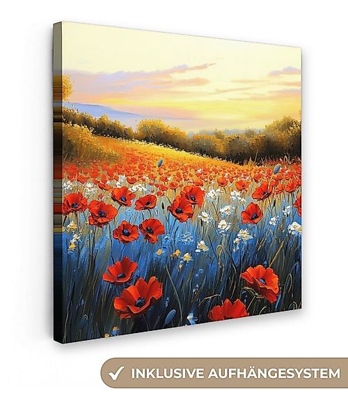 OneMillionCanvasses® Leinwandbild Mohn - Blumenfeld - Farbenfroh, Fotodruck günstig online kaufen