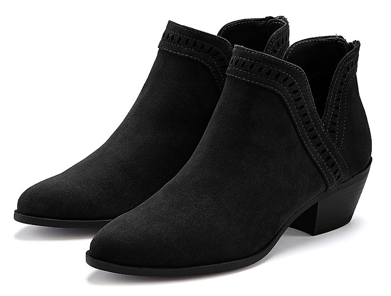 LASCANA Cowboy Stiefelette, mit seitlichem Ausschnitt günstig online kaufen