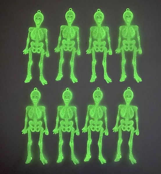 Fries Dekohänger XXL 8 Stück Deko Skelett Nachtleuchtend Halloween Karneval günstig online kaufen